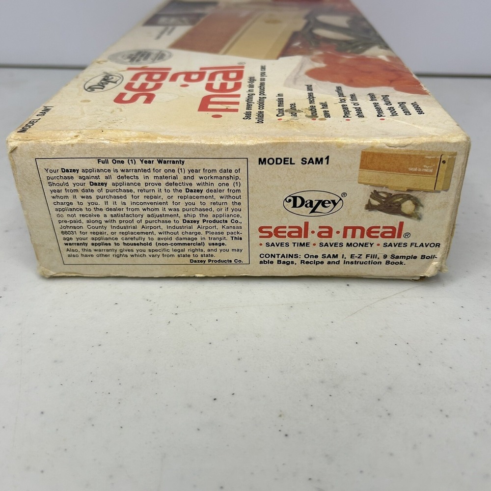 Vintage 1976 Dazey Seal-A-Meal Vacuum Sealer – Works w/ Box, Pouches, Manual - Picture 11 of 11